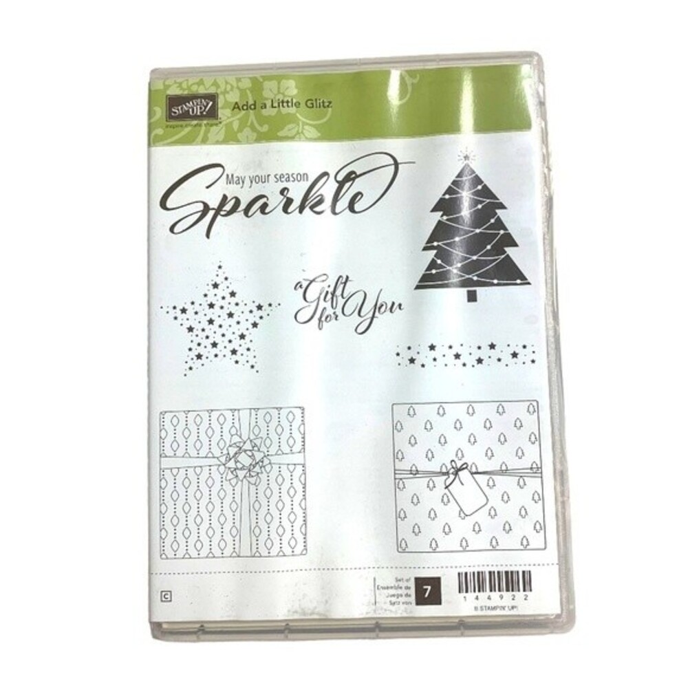 Stampin' Up! Add a Little Glitz Christmas Present Tree Holiday Stamp Set Sparkle